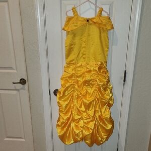 Yellow Ruched Strap Dress